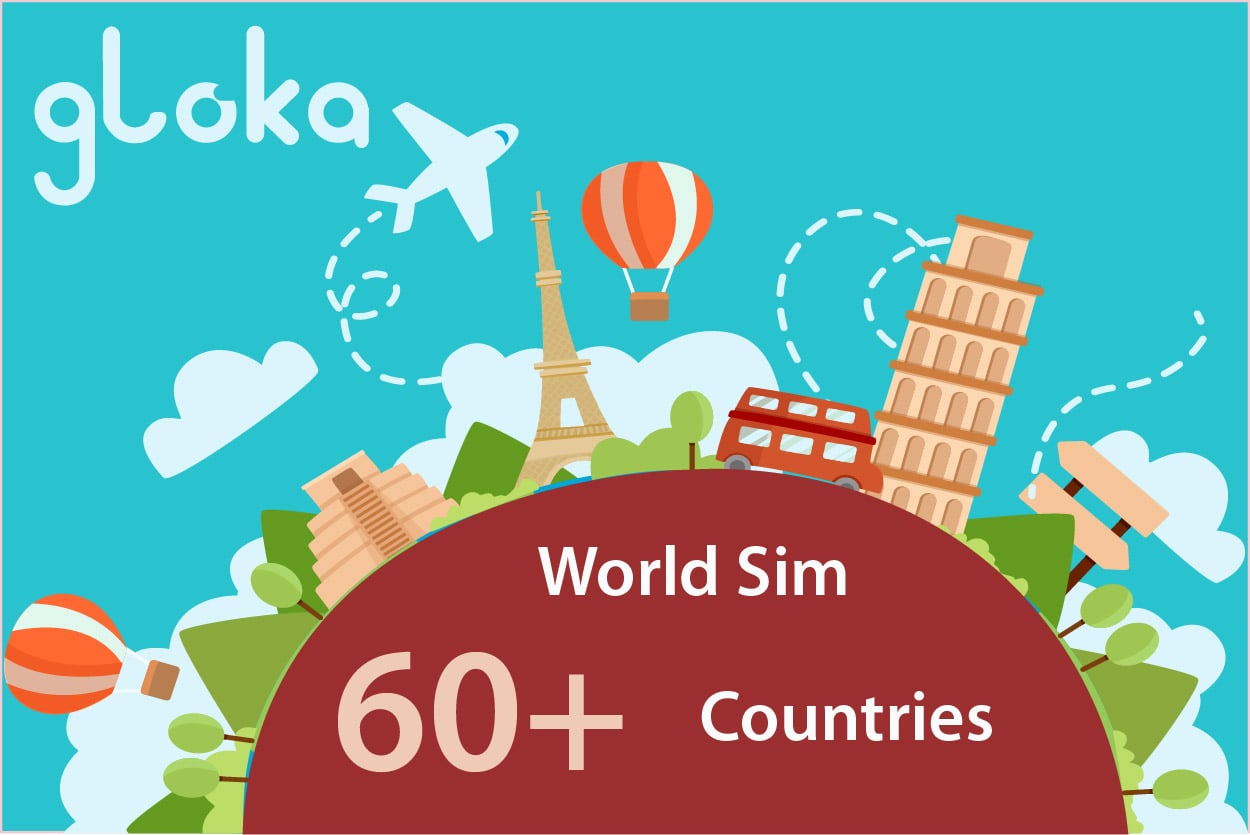 global sim card 60+ countries gloka