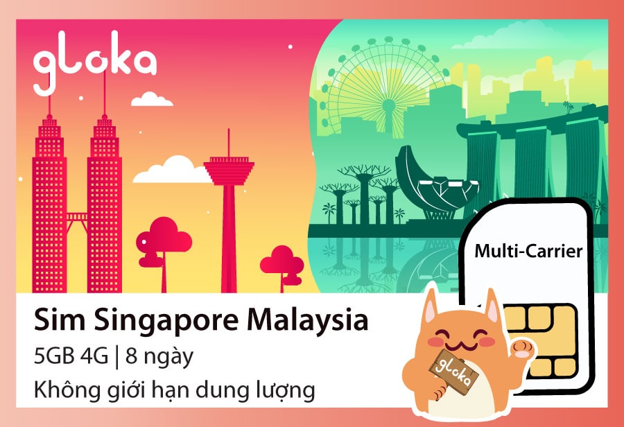 Sim du lịch Malaysia Singapore Gloka