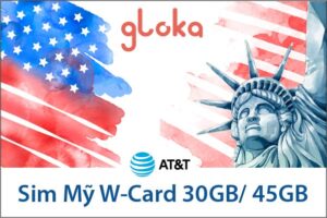 Sim data du lịch Mỹ W-card gloka