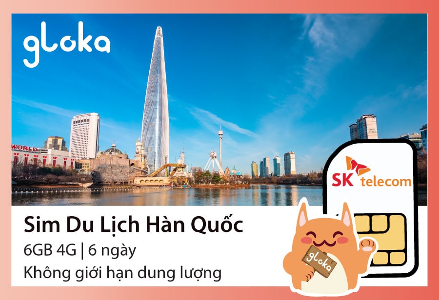 Sim du lịch hàn Quốc SK Telecom Gloka