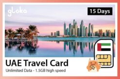 Dubai - UAE Travel sim card unlimited data Gloka