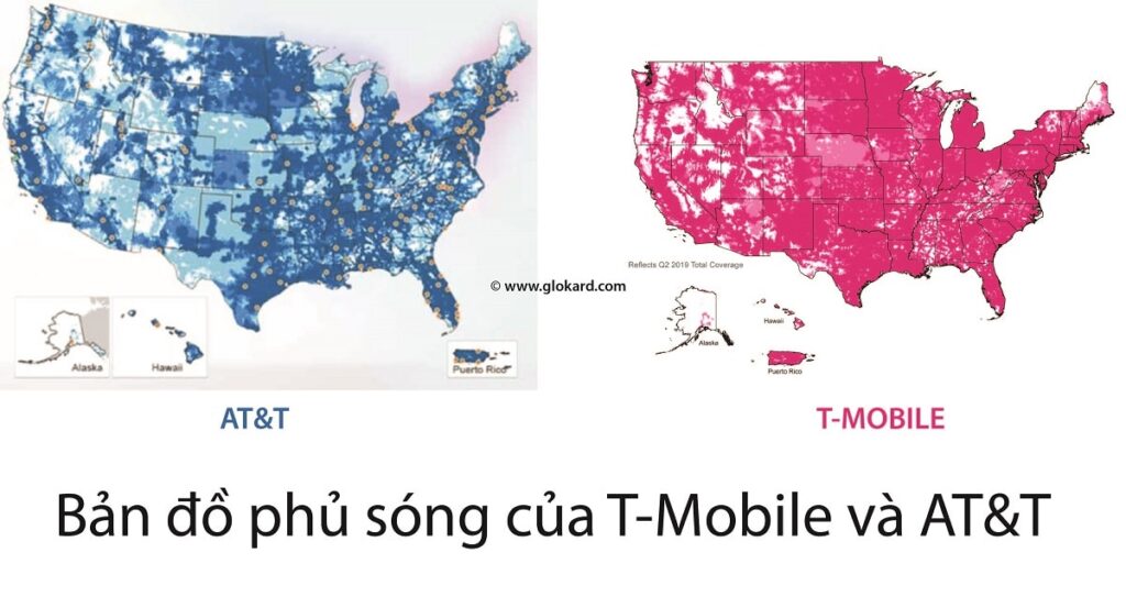 Bản đồ phủ sóng tmobile và at&t